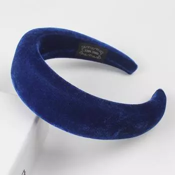 Модная губка, однотонная повязка для волос, женская обруч для волос, милая повязка для волос для девочек One Size тёмно-синий
