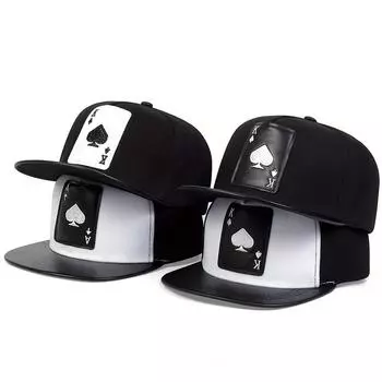 Модная хип-хоп бейсболка покер вышивка персонализированная шляпа мужчины женщины хлопковые бейсболки кепки для дальнобойщиков шляпы от солнца чёрный/белый