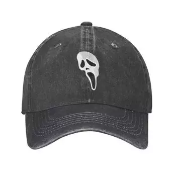 Модная хлопковая бейсболка Ghostface Scream унисекс для женщин персонализированная регулируемая унисекс Хэллоуин фильм ужасов шляпа для папы летняя шляпа Adult Baseball Cap