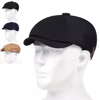 Модная хлопковая кепка-берет Классическая ретро-кепка газетчика Унисекс Спорт на открытом воздухе Солнцезащитные кепки Кепки для водителей такси бежевый