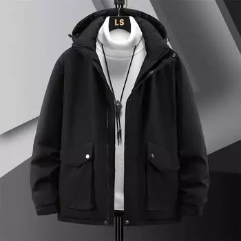 Модная хлопковая куртка мужская большого размера толстая теплая рабочая одежда свободная куртка с капюшоном куртка из хлопка пуховик куртка 7XL