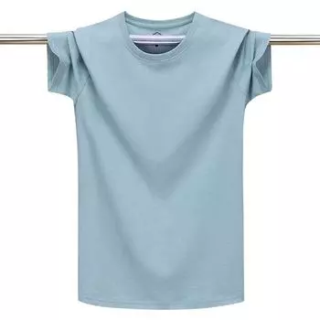 Модная хлопковая летняя футболка мужская с круглым вырезом и короткими рукавами, свободная посадка, дышащая однотонная футболка для спорта на открытом воздухе, фитнес-хум 6XL синий