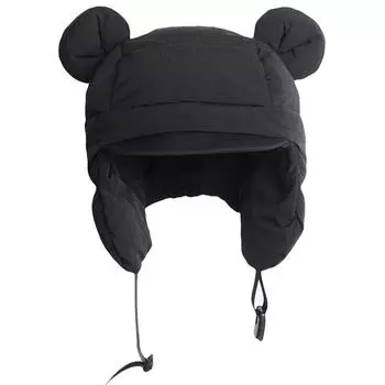 Модная хлопковая шапка-бомбер, теплая зимняя шапка-ушанка для женщин (черный)