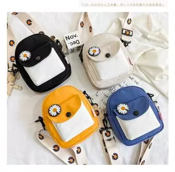 Модная холщовая симпатичная сумка через плечо белый