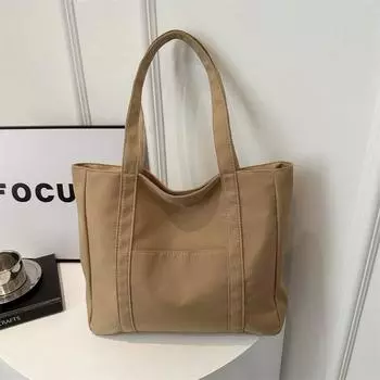 Модная холщовая сумка большой вместимости 2024 года, популярная новая сумка через плечо, студенческая сумка, знаменитость из Интернета, простая женская сумка белый