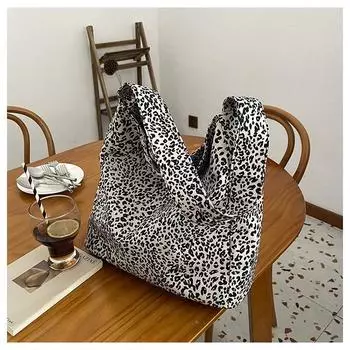 Модная холщовая сумка через плечо с принтом ins wind леопарда, большая вместимость, литературная и повседневная, универсальная, ленивая, ветровая, тканевая сумка для женщин хаки