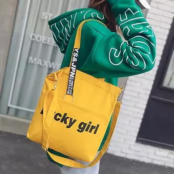 Модная холщовая сумка с буквами Диагональная холщовая сумка Женская сумка через плечо Женская сумка Студенческая сумка серый