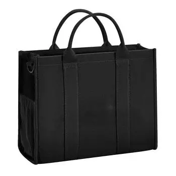 Модная холщовая сумка-тоут через плечо, повседневная мужская и женская водонепроницаемая износостойкая сумка чёрный