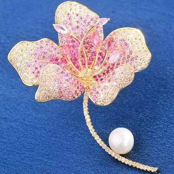 Модная хрустальная брошь-булавка со стразами, броши из жемчуга, свадебные подарки на вечеринку красный