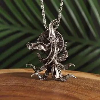 Модная хрустальная танцовщица, девятихвостая лиса, статуя демона, кулон, ожерелье для мужчин, очаровательные аксессуары для банкета в стиле рок