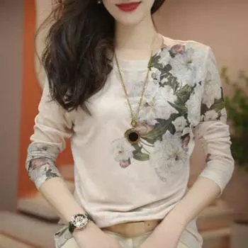 Модная и дышащая блузка и топы из двухслойной сетки с длинными рукавами L