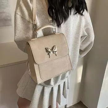 Модная и иностранная маленькая сумка женская 2024 новая сумка-мессенджер высокого класса текстура простой рюкзак для поездок на работу бежевый