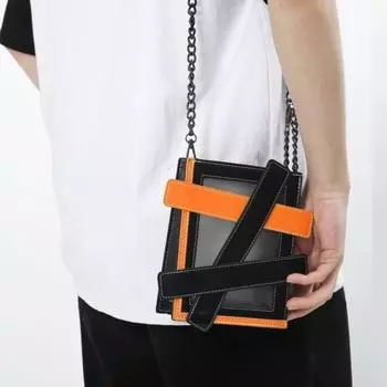 Модная и классная нейтральная мотоциклетная красочная маленькая квадратная сумка 2023 года, корейское издание, повседневная мужская и женская сумка через плечо на одно плечо