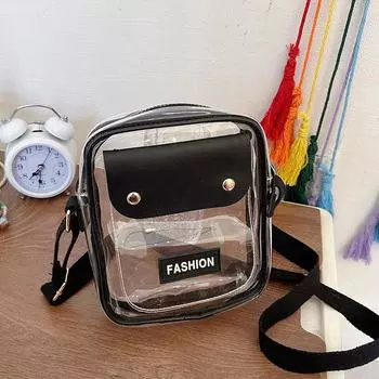 Модная и классная повседневная маленькая сумка для женщин 2024 года, лето, новая японская прозрачная желейная сумка Instagram, упрощенная диагональная сумка для телефона Straddle