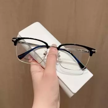 Модная и красивая мужская деловая повседневная титановая оправа для бровей в стиле ретро, оправа для очков может быть оснащена близорукостью и степенью