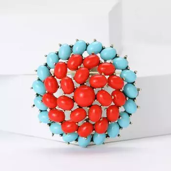 Модная и креативная большая круглая брошь Лхаса, изысканная и универсальная женская шаль для костюма, корсаж, ювелирное украшение