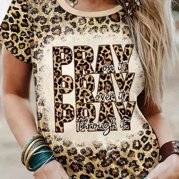 Модная и крутая женская футболка с леопардовым принтом в стиле минимализма, классные и удобные летние повседневные уличные топы с воротником XS