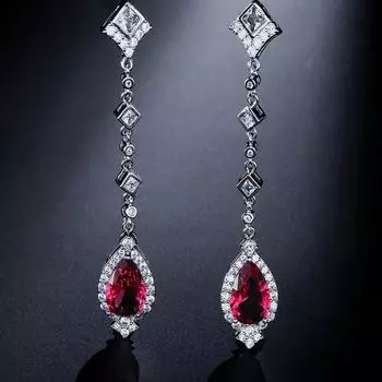 Модная и модная корейская версия новых сережек с каплями воды. Женственные и роскошные длинные свадебные серьги с цирконом.