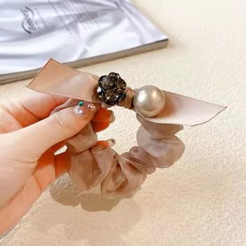 Модная и очаровательная повязка на голову для женщин, минималистичная новая резинка для волос с кристаллами и жемчугом, кольцо для волос для хвостика