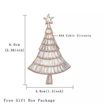 Модная и персонализированная брошь «Рождественская елка» со стразами для женщин