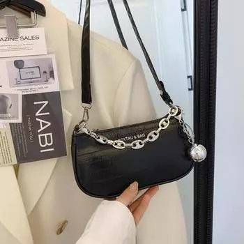 Модная и популярная сумка через плечо с цепочкой, женская летняя новая сумка 2024 года, литературная и модная сумка-мессенджер белый