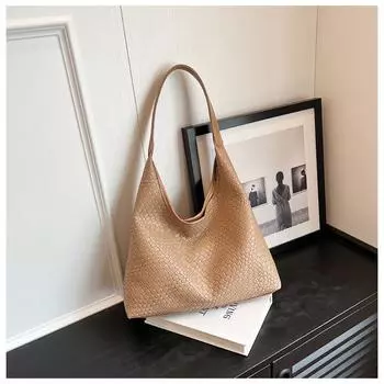 Модная и популярная тканая сумка для поездок на работу, простая сумка-тоут, сумка через подмышку, модная сумка через плечо большой емкости