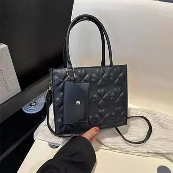 Модная и популярная вместительная сумка через плечо, женская сумка, зимняя новая модная повседневная сумка для детей и мам чёрный