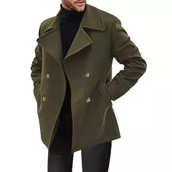 Модная и повседневная куртка с лацканами с длинными рукавами и атмосферными пуговицами XL чёрный