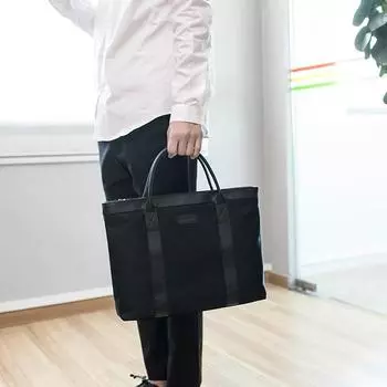 Модная и повседневная легкая ручная сумка через плечо, сумка для компьютера, вместительная сумка-тоут, водонепроницаемый портфель 13-13.3 inch чёрный