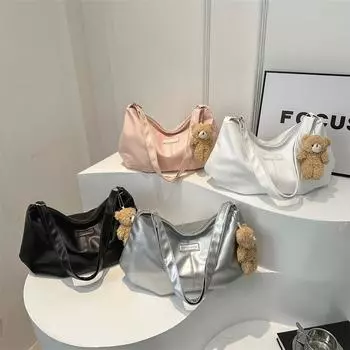 Модная и повседневная сумка большой вместимости для женщин, весенняя новая сумка-пельмень в стиле ретро, корейская сумка через плечо на одно плечо No pendant