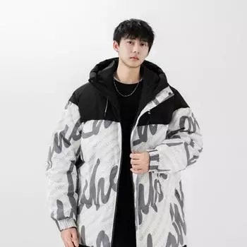 Модная и простая новая зимняя куртка-пуховик с капюшоном, повседневная и модная белая куртка из утиного пуха, устойчивая к холоду M