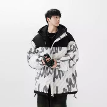 Модная и простая новая зимняя куртка-пуховик с капюшоном, повседневная и модная белая куртка из утиного пуха, устойчивая к холоду M