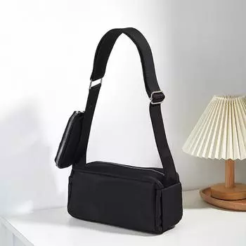 Модная и простая сумка на одно плечо Сумка подмышкой Повседневная и простая сумка-подушка Сумка через плечо чёрный