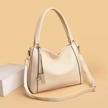 Модная и простая женская сумка, большая вместимость, однотонная сумка-тоут, женская уличная сумка через плечо в стиле ретро