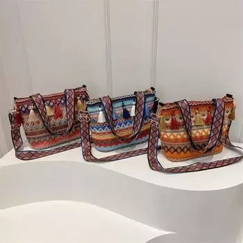 Модная и ретро сумка через плечо, летняя женская сумка на одно плечо с бахромой, вместительная сумка-тоут жёлтый