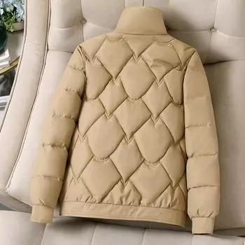 Модная и свободная хлопковая куртка для женщин, короткое и утолщенное зимнее пальто, сохраняющее тепло M красный