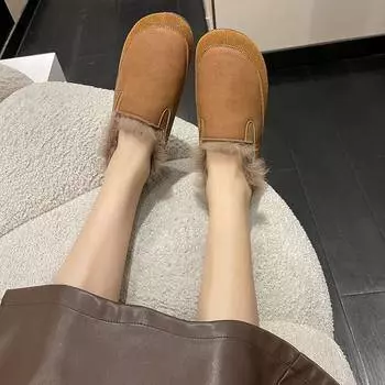 Модная и теплая женская обувь 2024 года с мягкой подошвой, зимняя мягкая и теплая женская обувь, универсальная и удобная для путешествий 35 чёрный