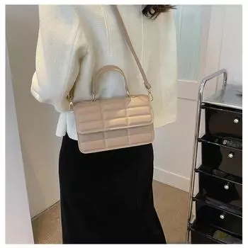 Модная и текстурированная сумка, женская сумка через плечо с диагональю, модная и вестернизированная сумка через плечо, маленькая квадратная сумка в персонализированную клетку one size белый