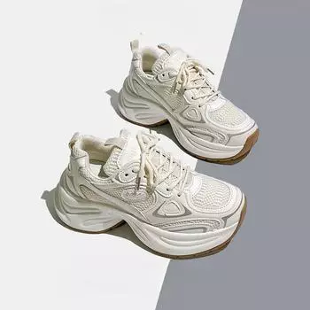 Модная и удобная обувь Летняя обувь для торгового центра Silver Pops Shoes Толстая подошва, увеличивающая рост, женская спортивная обувь 35 серебряный