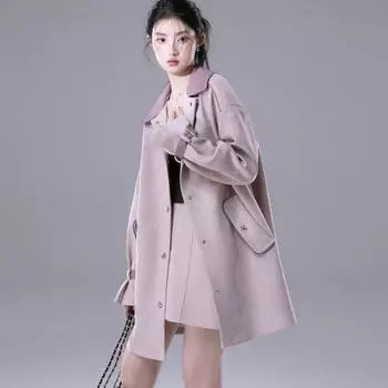 Модная и удобная верхняя одежда свободного кроя, куртка с длинными рукавами и короткой юбкой M