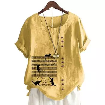 Модная и удобная женская хлопковая футболка с забавным принтом S зелёный