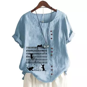 Модная и удобная женская хлопковая футболка с забавным принтом S зелёный