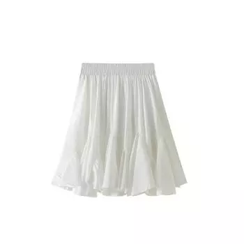 Модная и универсальная белая юбка с рюшами для женщин, лето 2024, новая модная юбка феи нестандартной формы, плиссированная юбка Y2k Free Size белый