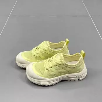 Модная и универсальная спортивная обувь, сетчатая повседневная обувь для женщин, летняя, новая, с круглым носком, толстая подошва, легкая и дышащая 35 чёрный