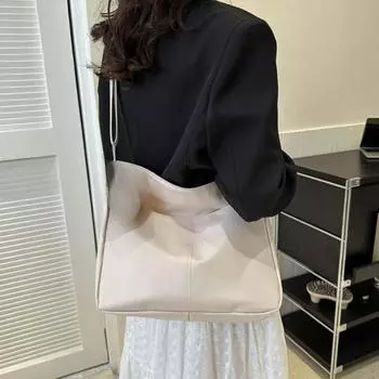 Модная и универсальная сумка через плечо, новая повседневная сумка для поездок на работу и обратно, простая и персонализированная сумка-ведро белый
