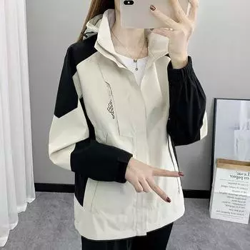 Модная и универсальная тонкая повседневная ветрозащитная и непромокаемая куртка для женщин M фиолетовый