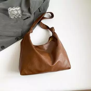 Модная и высокоценная ретро-сумка, женская нишевая дизайнерская сумка на плечо/подмышку коричневый