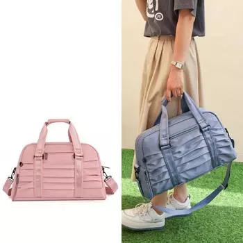 Модная и западная плиссированная дорожная сумка для фитнеса большой вместимости, весна/лето, простая дорожная сумка для отдыха и багажа 48*15*26cm синий