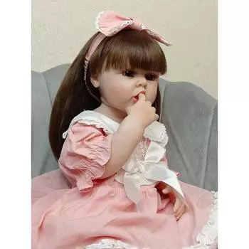 Модная игрушка для девочки, мягкая силиконовая кукла для всего тела, реалистичная, настоящая на ощупь, возрождается, милая Бетти для маленьких девочек с прямыми волосами, кукла-принцесса для малышей