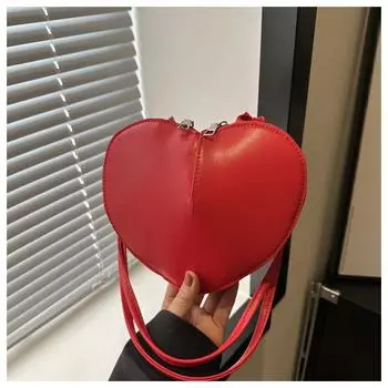 Модная индивидуальная сумка-мессенджер с рисунком «любовь к иностранному стилю», однотонная, маленькая, персиковая, сердечная, милая, модная, через плечо, женская сумка красный